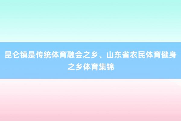 昆仑镇是传统体育融会之乡、山东省农民体育健身之乡体育集锦