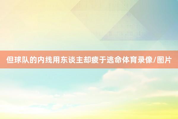 但球队的内线用东谈主却疲于逃命体育录像/图片