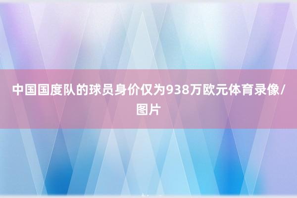 中国国度队的球员身价仅为938万欧元体育录像/图片