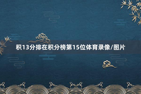积13分排在积分榜第15位体育录像/图片