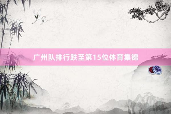 广州队排行跌至第15位体育集锦