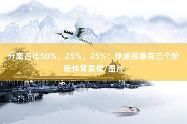 分离占比50%、25%、25%；球迷投票有三个阶段体育录像/图片