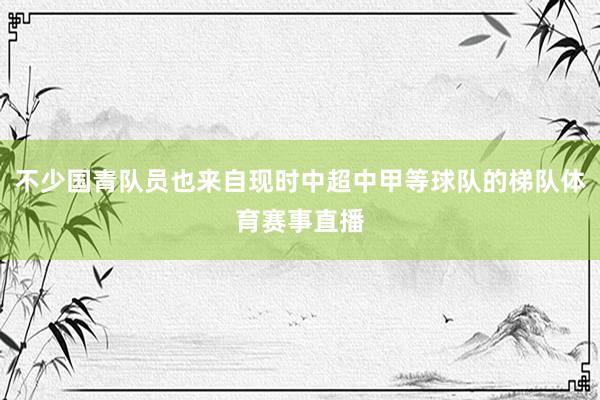 不少国青队员也来自现时中超中甲等球队的梯队体育赛事直播