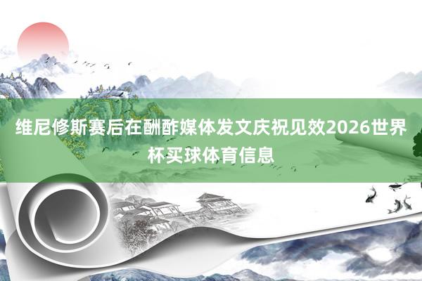 维尼修斯赛后在酬酢媒体发文庆祝见效2026世界杯买球体育信息