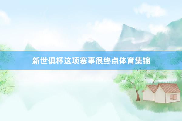 新世俱杯这项赛事很终点体育集锦