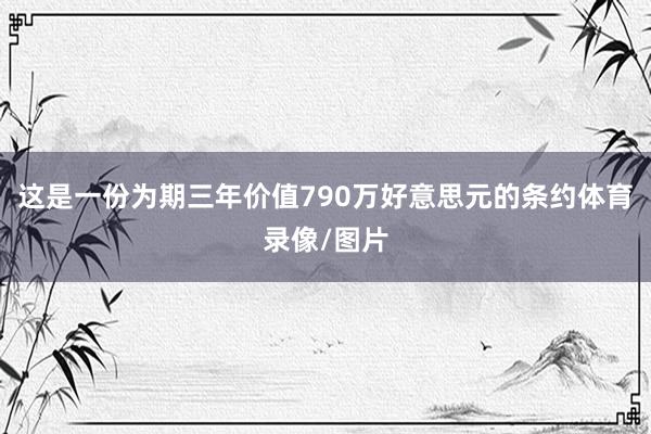 这是一份为期三年价值790万好意思元的条约体育录像/图片