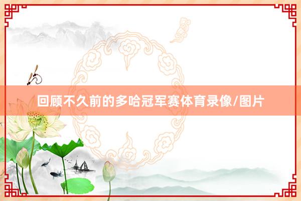 回顾不久前的多哈冠军赛体育录像/图片