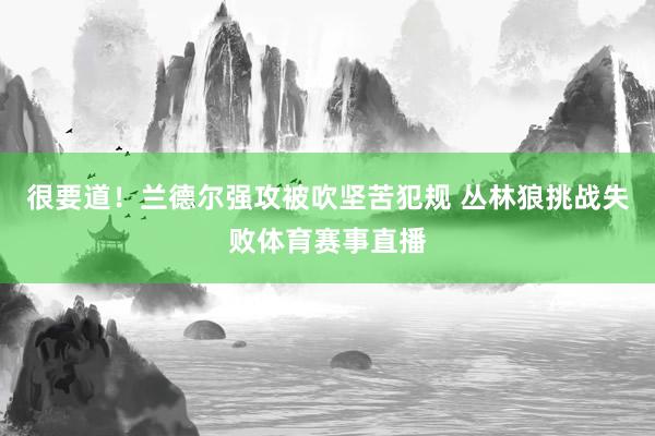 很要道！兰德尔强攻被吹坚苦犯规 丛林狼挑战失败体育赛事直播