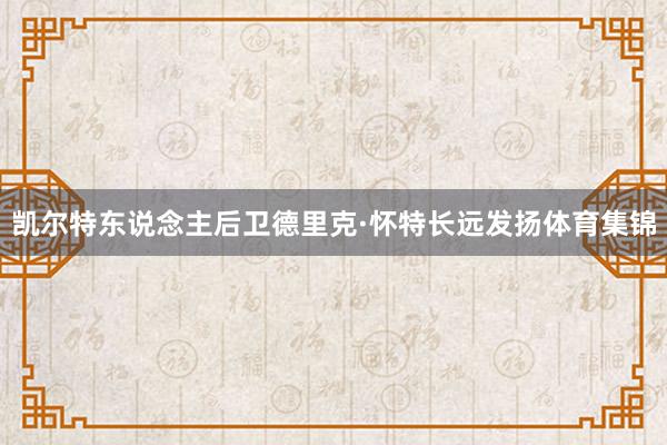 凯尔特东说念主后卫德里克·怀特长远发扬体育集锦