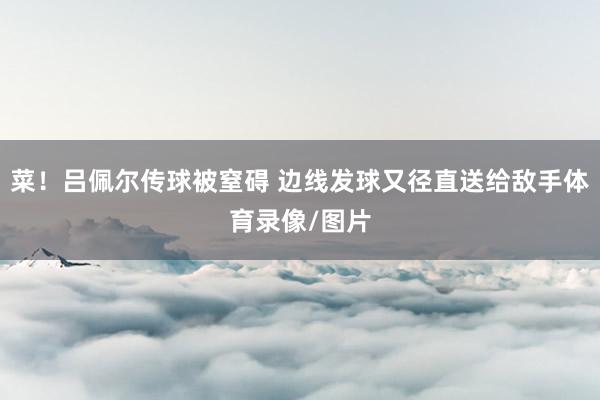菜！吕佩尔传球被窒碍 边线发球又径直送给敌手体育录像/图片