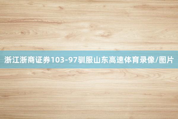 浙江浙商证券103-97驯服山东高速体育录像/图片